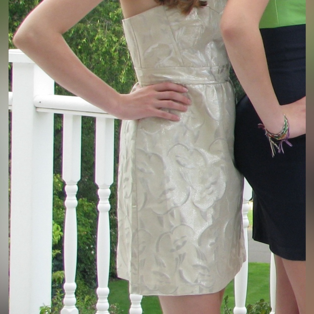 Champagne gold formal mini dress
